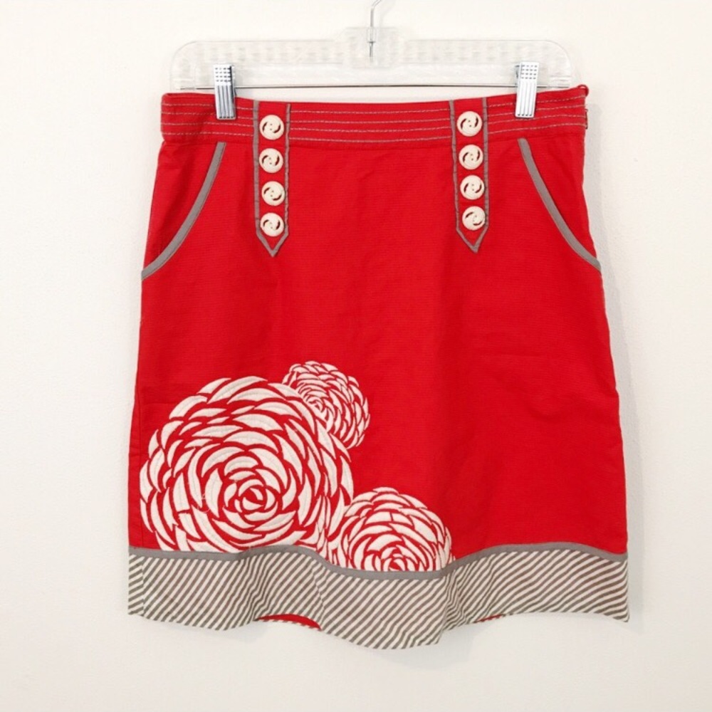 Anthropologie Floreat Sailor Floral A-Line Skirt